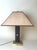 Hollywood Regency Leather and Brass Table Lamp, 1980s For Sale - Image 3 of 18