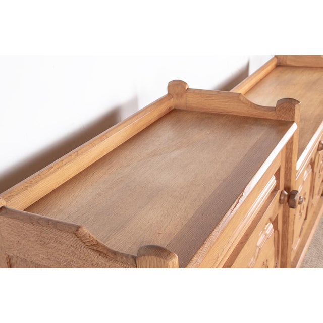 Metal French Sideboard in Oak by Guillerme et Chambron for Votre Maison, 1960s For Sale - Image 7 of 18