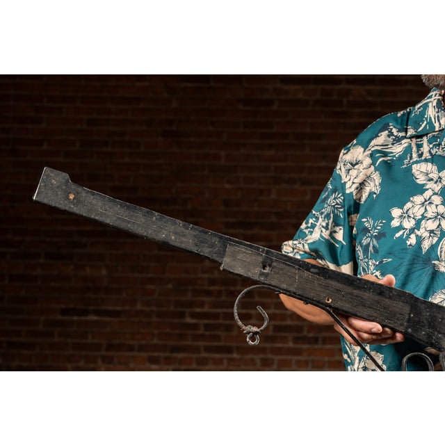 Wood Antique Figural Wooden Folk Art Firearm Trade Sign For Sale - Image 7 of 10