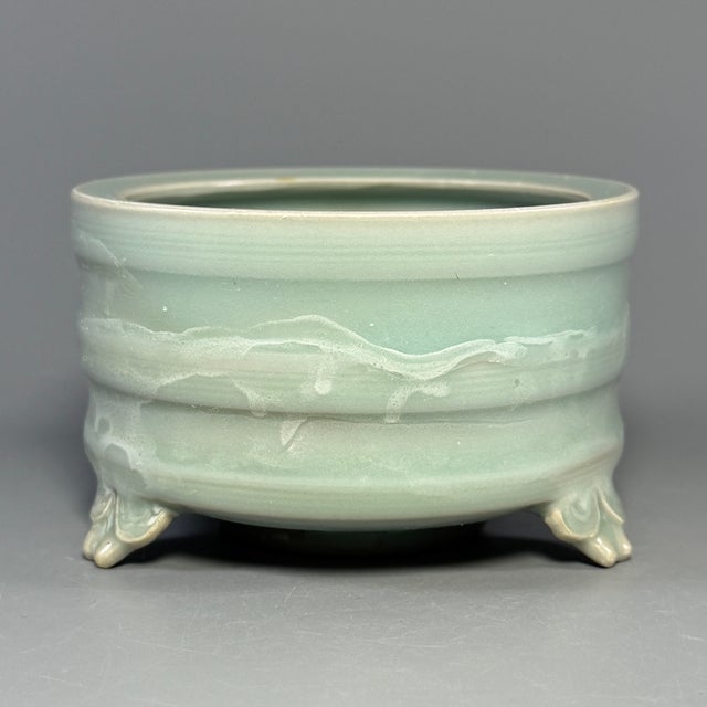 Ceramic China Vintage Longquan Celadon Tripod Censer For Sale - Image 7 of 7