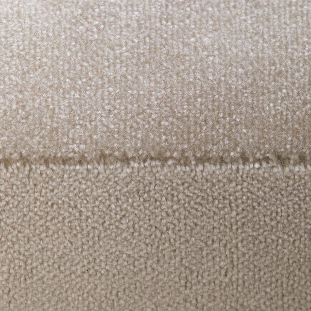 French Oak + Iron Armchair in Almond Velvet, 1950s - 2 Available For Sale - Image 9 of 11