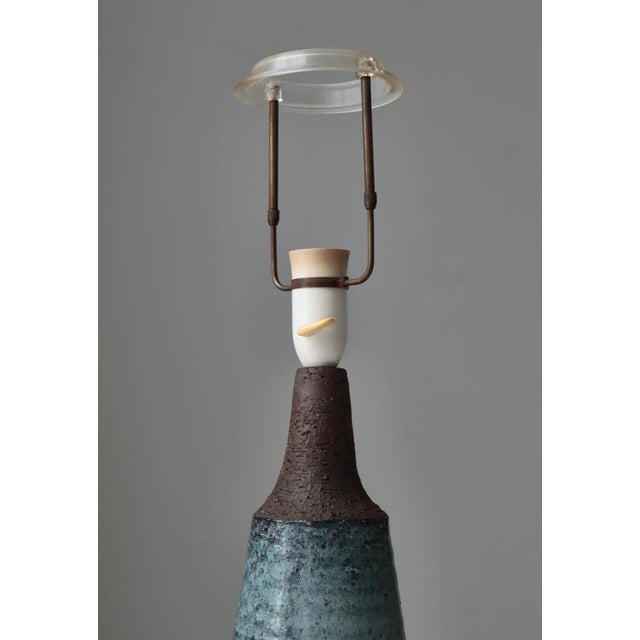 Scandinavian Modern Brutalist Stoneware Table Lamp from Sejer, Denmark, 1960s For Sale - Image 9 of 13
