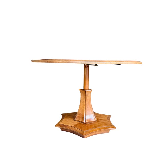 Vintage Drexel Heritage Plaudit Collection Adjustable Lift-Top Table | Mid-Century Modern Hi-Low Cocktail Dining For Sale - Image 14 of 16