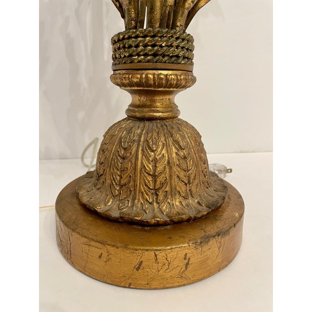 Metal Painted Gilt Italian Tole Lamp For Sale - Image 7 of 10