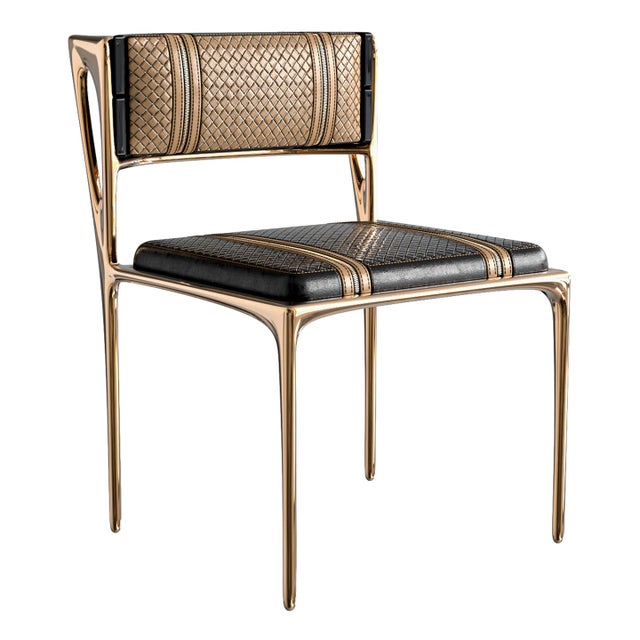 "Devonshire" Chair with Bronze and Tailor Made Leather