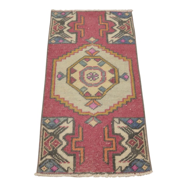 1980s Traditional Red Handmade Yastik Rug For Sale