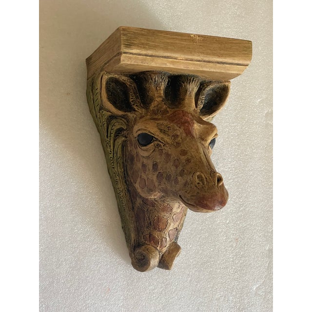 Coastal Safari Giraffe Coastal Sculptural Bracket For Sale - Image 3 of 3