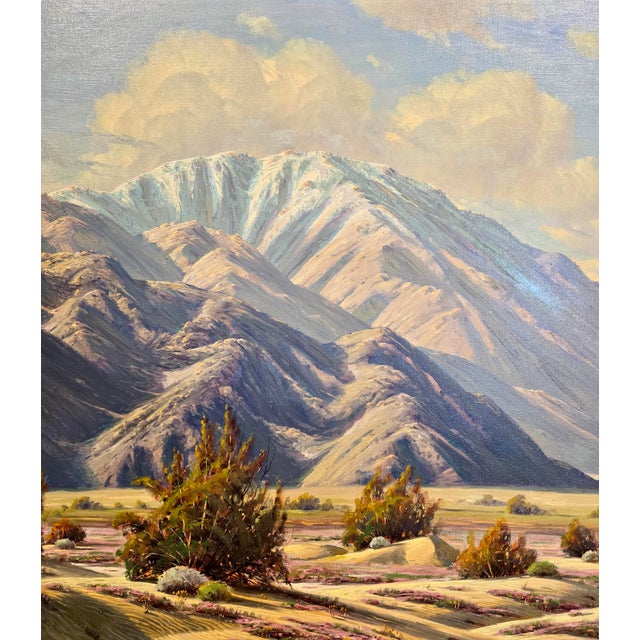 1950s Paul Grimm -Spring 1957 Mojave Desert Amazing Landscape -Oil Painting For Sale - Image 5 of 10