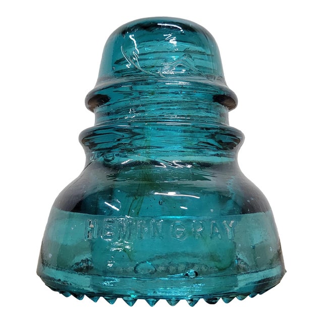 Vintage Hemingray Aqua Glass Insulator For Sale
