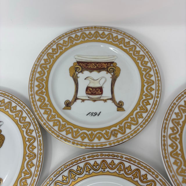 Vintage Godinger Limoges Set of 4 Dessert Plates Bath Motifs - 4 pcs For Sale - Image 9 of 9