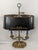 Traditional Wildwood Vintage Brass Bouillotte Style Two-Light Table Lamp With Black Tole Shade and Gilt Decoration For Sale - Image 3 of 18