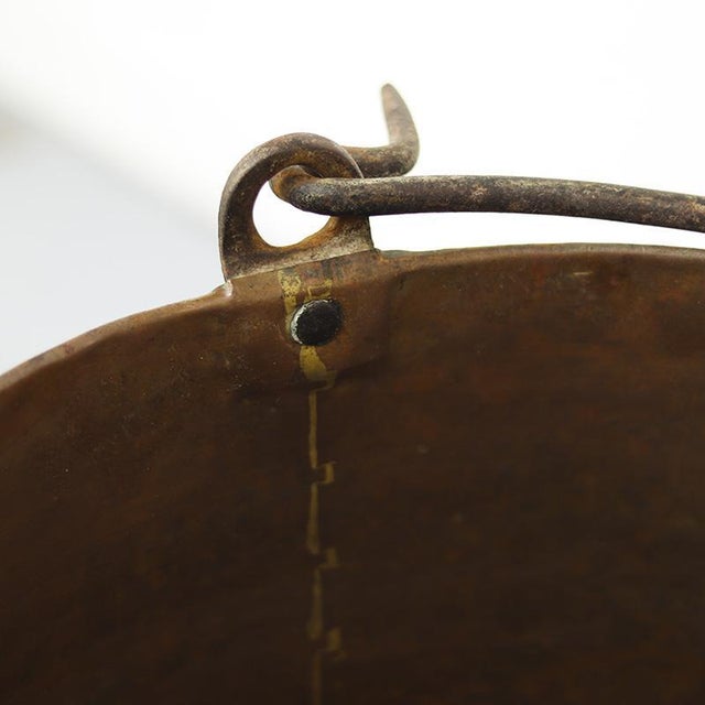 Rustic Large 19th Century Hammered Copper Kettle / Pot For Sale - Image 3 of 11
