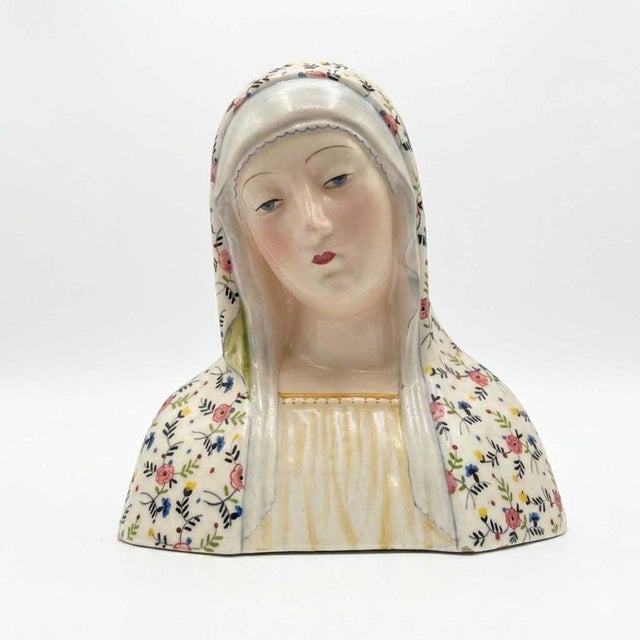 Ceramic Ceramic Madonna from Minghetti Manufactory, Bologna, Early 1900s For Sale - Image 7 of 7