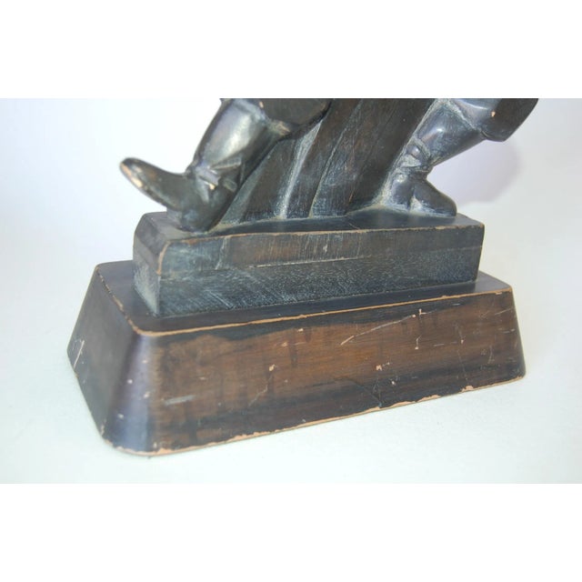 Hand Carved Wood Cossack Russian Dancer Table Lamp Signed Jascha Heifetz For Sale In Los Angeles - Image 6 of 12
