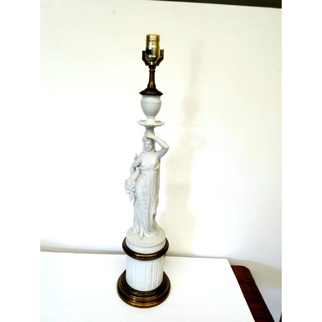 1950s Classical Parian Figure Table Lamp For Sale - Image 9 of 9