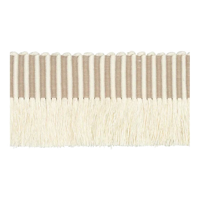 Sample - Schumacher Graphic Fringe in Ivory For Sale