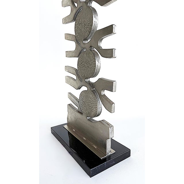 1980s 1980s Vintage Forged Brutalist Abstract Stainless Sculpture, Style of Leo Amino For Sale - Image 5 of 10