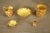 Yellow Vintage Enamelware Five-Piece Wash Set in Yellow With Red Berry Motif, C 1950s For Sale - Image 8 of 10