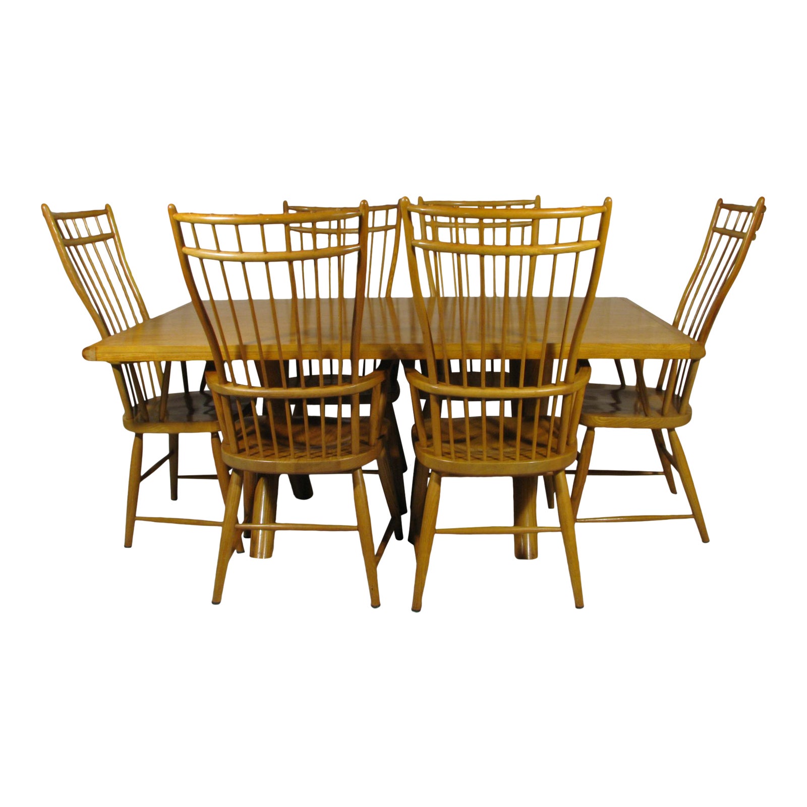 1980's Vintage Thomasville Sawbuck Dining Set 7 Pieces Chairish