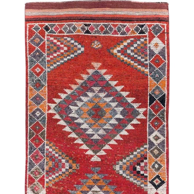 Tribal Galerie Shabab Collection Mid-20th Century Turkish Anatolian Tribal Runner For Sale - Image 3 of 10