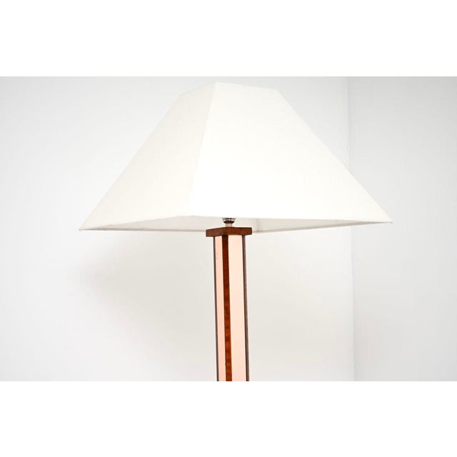 1930s Art Deco Mirrored Walnut Floor Lamp, 1930 For Sale - Image 5 of 9
