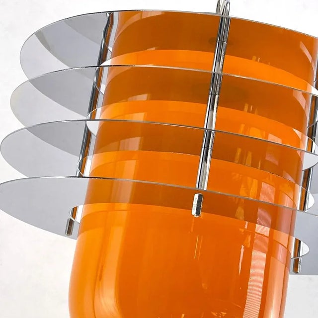 Space Age Lounge Ceiling Lamp with Orange Glass, 1970s For Sale - Image 11 of 12