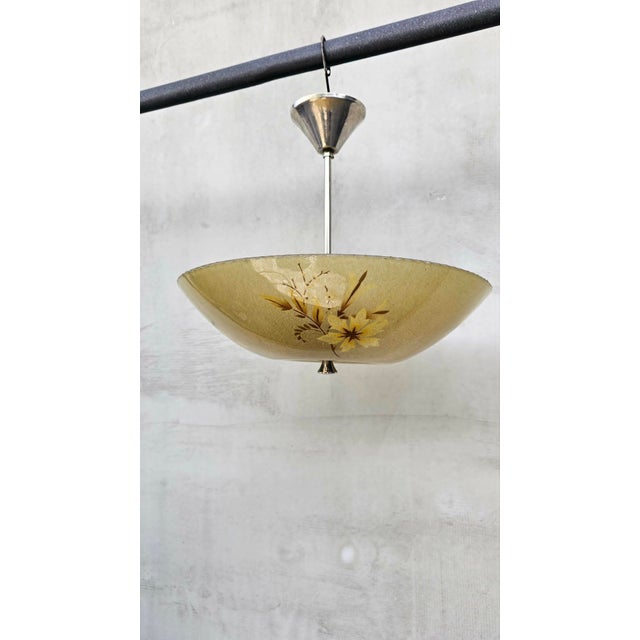 Pre-War Nickel-Plated Brass Pendant, 1920s For Sale - Image 3 of 6