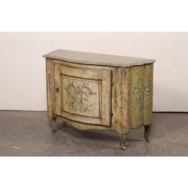 19th Century Italian Hand-Painted Bow-Front Cabinet For Sale - Image 12 of 12