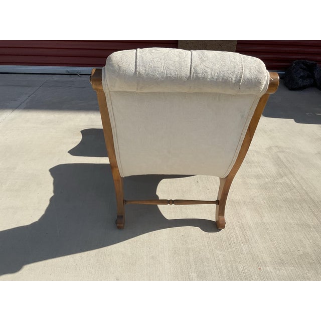 Wood Mid-Century Japanese Showa Era "Obi" Slipper Chair & Ottoman - 2 Piece Set For Sale - Image 7 of 15