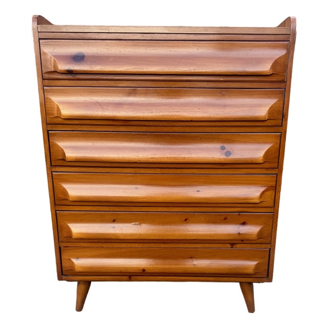 Vintage Mid Century Franklin Shockey Pine Chest of Drawers For Sale