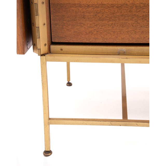 Paul McCobb Calvin Irwin Collection Bi-Fold Door 4 Drawer Dresser Credenza Chest Mahogany Brass For Sale - Image 17 of 18