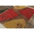 Traditional 1960s Vintage Art Deco Rug in Red, Gold-Yellow Distressed Geometric Pattern For Sale - Image 3 of 8