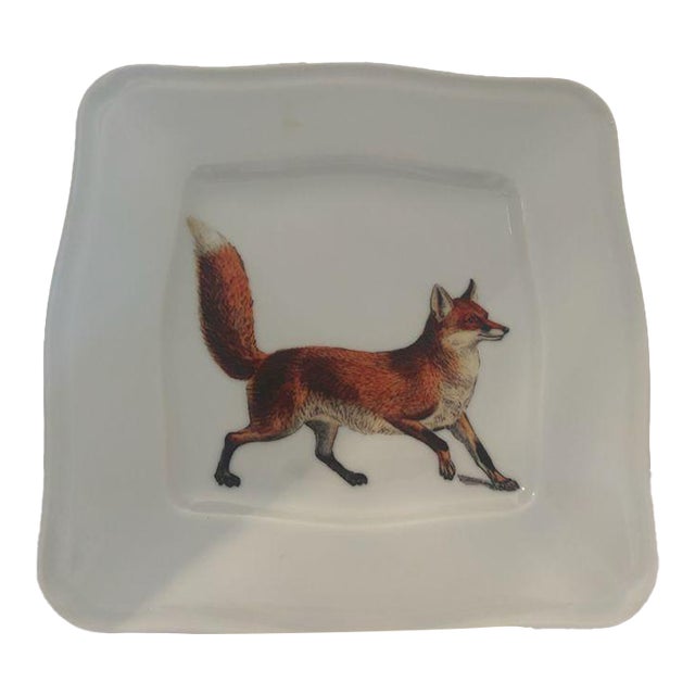 Ox Bow Decor Red Fox Porcelain Decorative Plate For Sale