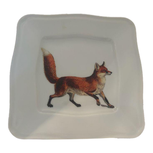 Ox Bow Decor Red Fox Porcelain Decorative Plate