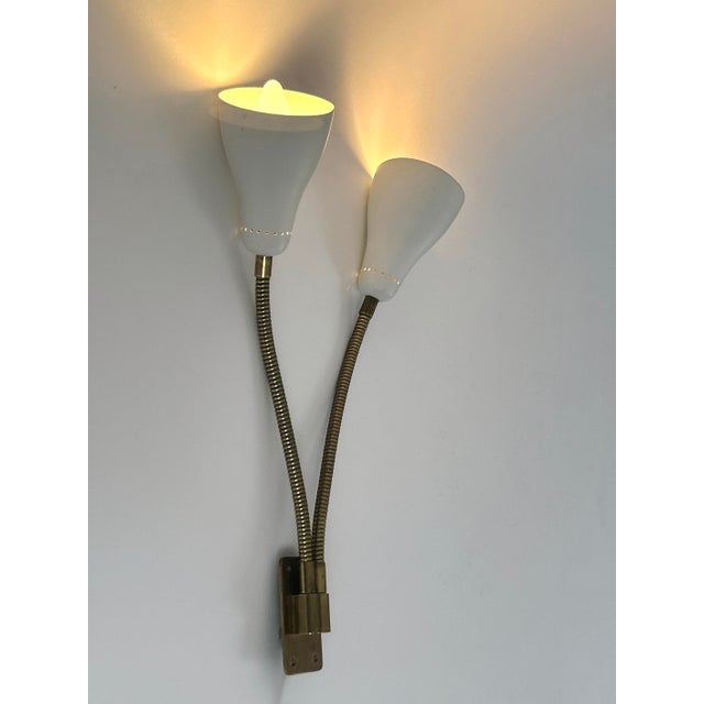 Mid-Century Modern Gooseneck Wall Lamp, Italy, 1950s For Sale - Image 9 of 18