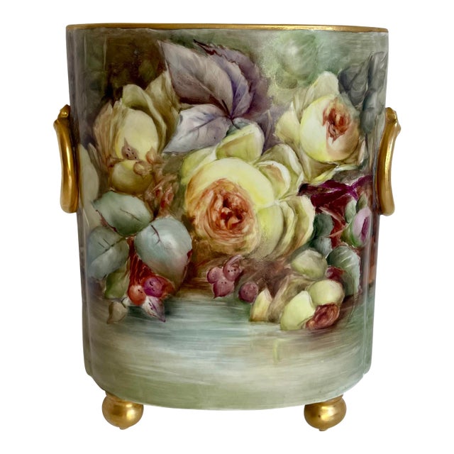 Antique Guerin Limoges Porcelain Cachepot Vase For Sale