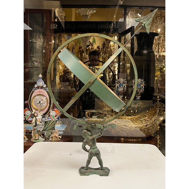 Bronze Armillary With Verdigris Patina For Sale - Image 9 of 12