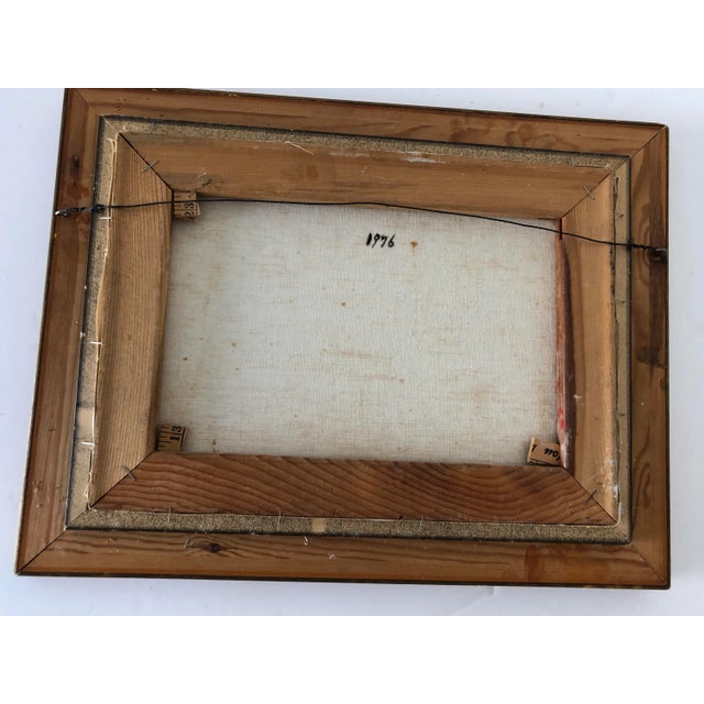 Winter Scene Painting 14x18 Frame Size Signed For Sale - Image 4 of 5