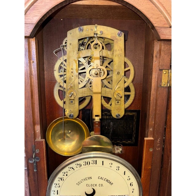Antique Seth Thomas Double Dial Calendar Clock For Sale - Image 10 of 12