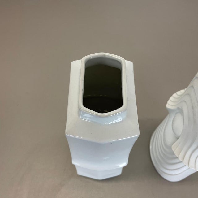 Op Art Porcelain Vases by Royal Bavaria KPM, Germany, 1970s, Set of 2 For Sale - Image 15 of 18