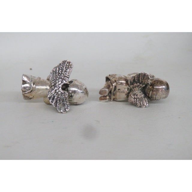 Silver Plated Cherub Pair Miniature Christmas Angels 2pc Holiday Figures 4812b For Sale - Image 9 of 12