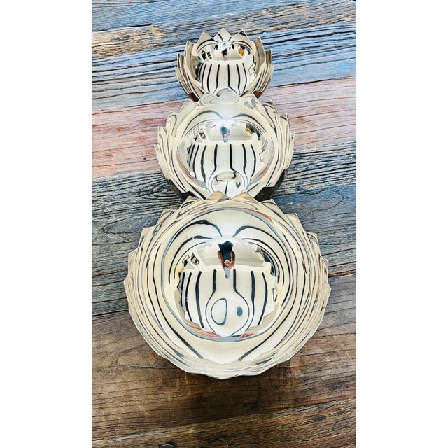 Silver 1980s Giuliano Malimpensa Mesa Design Italy Nesting Sawtooth Bowls- Set of 3 For Sale - Image 8 of 12