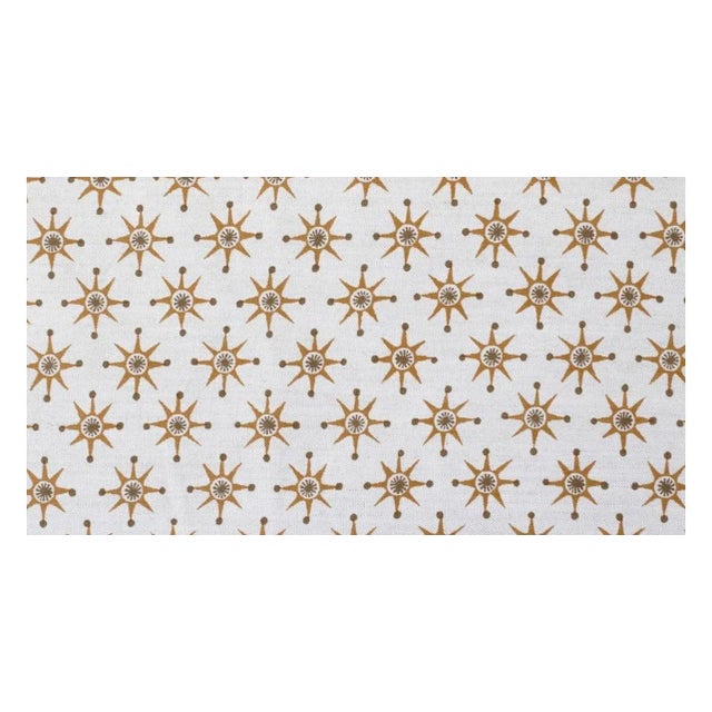 Textile Virginia Kraft Caramel Bark Prinz Estate Collection Hand Printed Linen Fabric- 6 Yards For Sale - Image 7 of 8