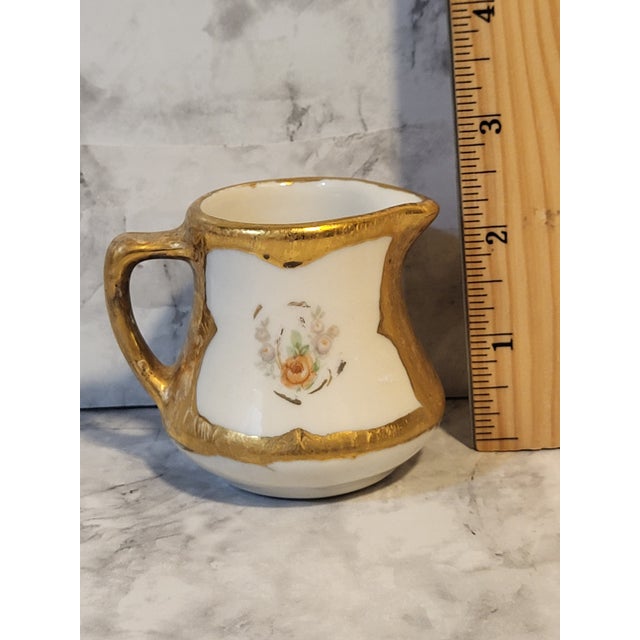 Antique Hand-Painted Demitasse Porcelain Creamer For Sale - Image 10 of 12
