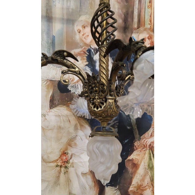 Napoleon III Gilt Bronze 5-Light Chandelier For Sale - Image 3 of 8