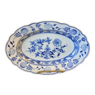 Tk Form Meissen Blue Onion Oval Porcelain Platter – Late 19th Century German For Sale