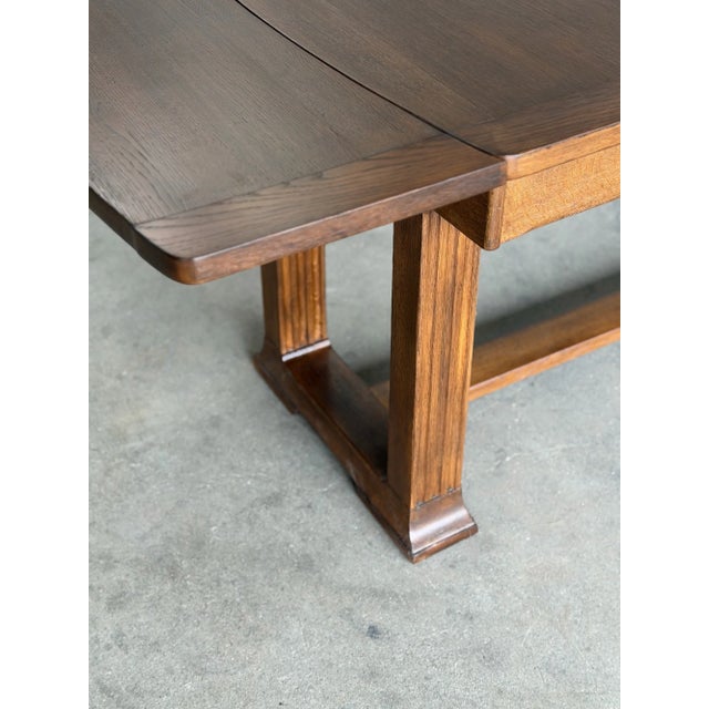 1940s 1940s Oak Draw Leaf Table For Sale - Image 5 of 11