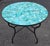 Moroccan 40" Handcrafted Emerald Aqua Moroccan Mosaic Table, Bejmat Style For Sale - Image 3 of 7
