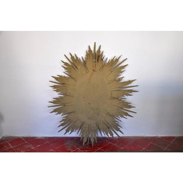Large Golden Wood Sun Mirror, 1920s For Sale - Image 6 of 7