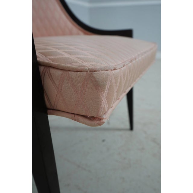 Black Mid Century Modern Spoon Back Upholstery Chair For Sale - Image 8 of 12